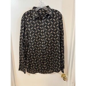 Express 1MX Fitted Shirt Medium Multicolored Casual Button Up Long Sleeve Mens